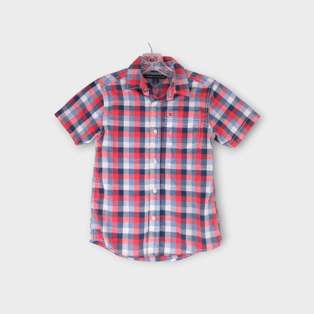 Tommy Hilfiger Plaid Button-Up Shirt Size S heritage casual cotton